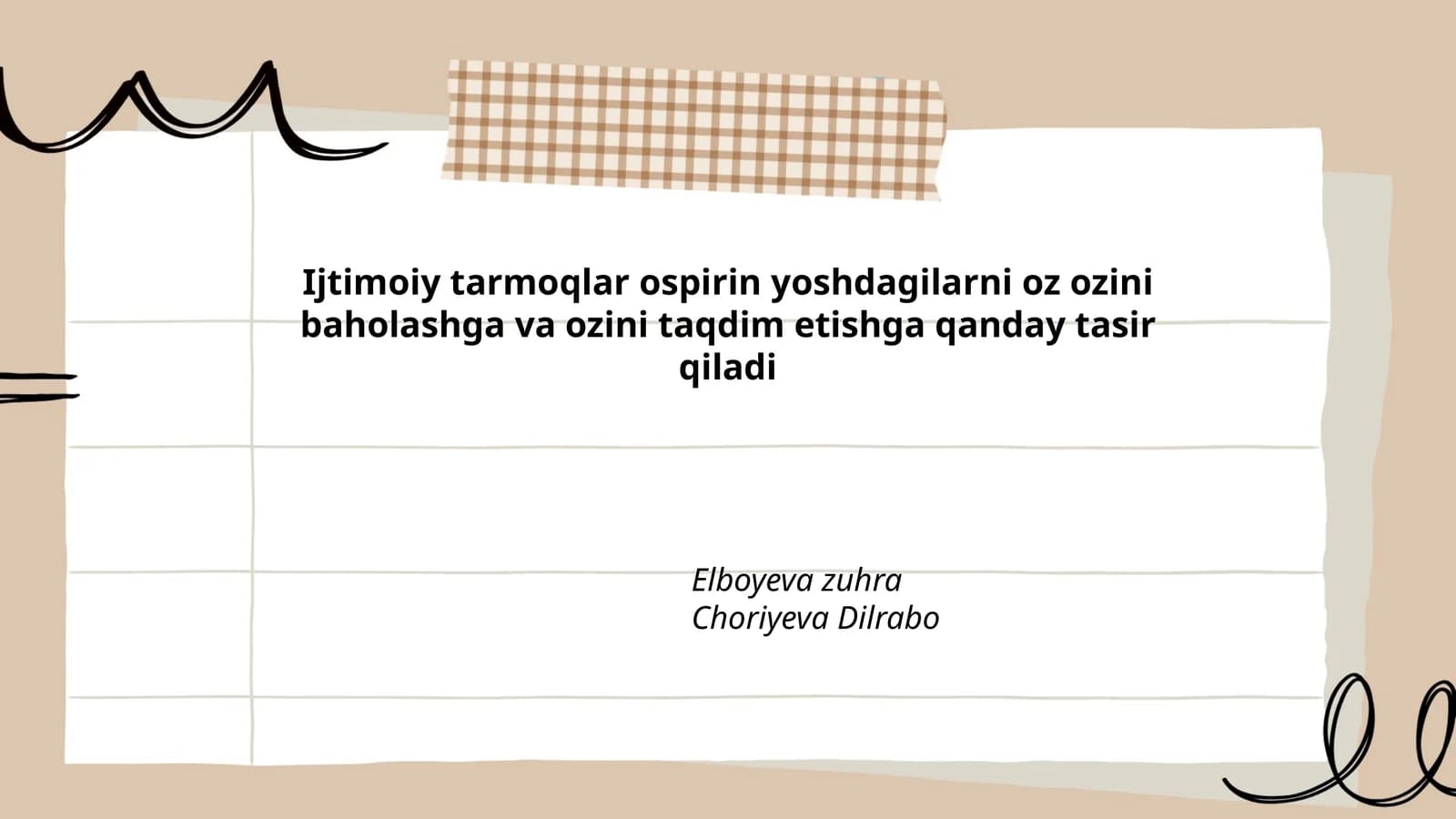 Ijtimoiy tarmoqlar o'spirin yoshdagilarni oz ozini baholashga va ozini taqdim etishga qanday tasir qiladi