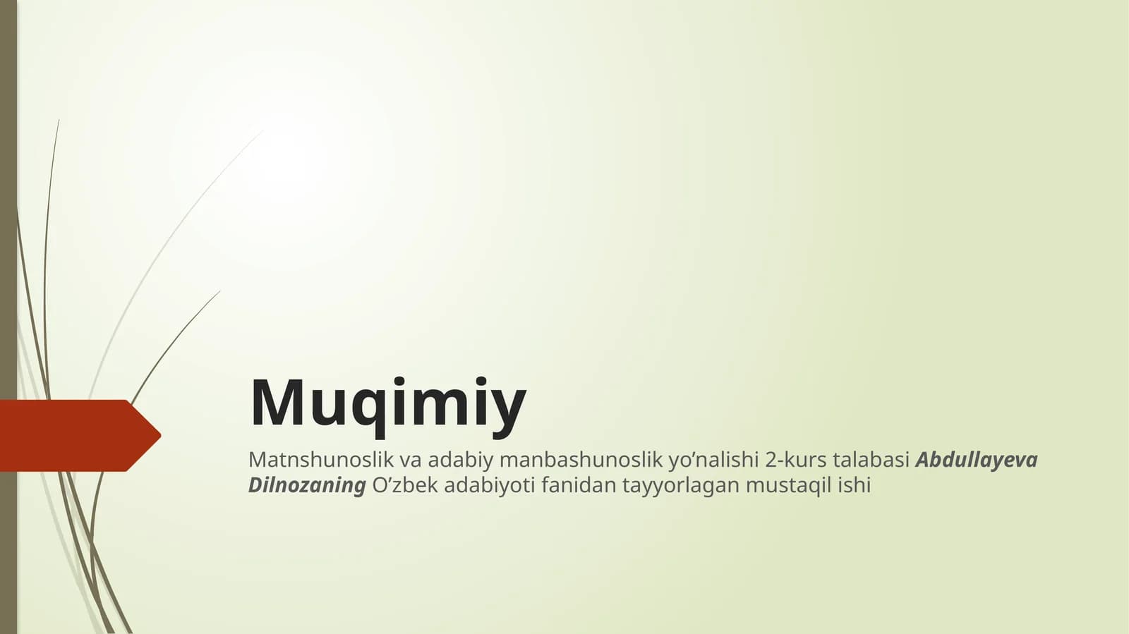MUQIMIYhaqida