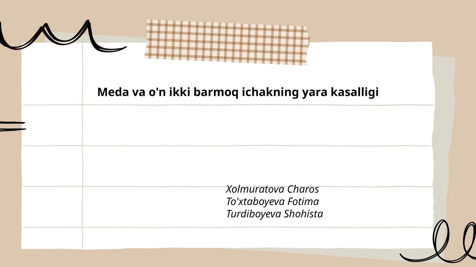 Meda va o'n ikki barmoq ichakning yara kasalligi