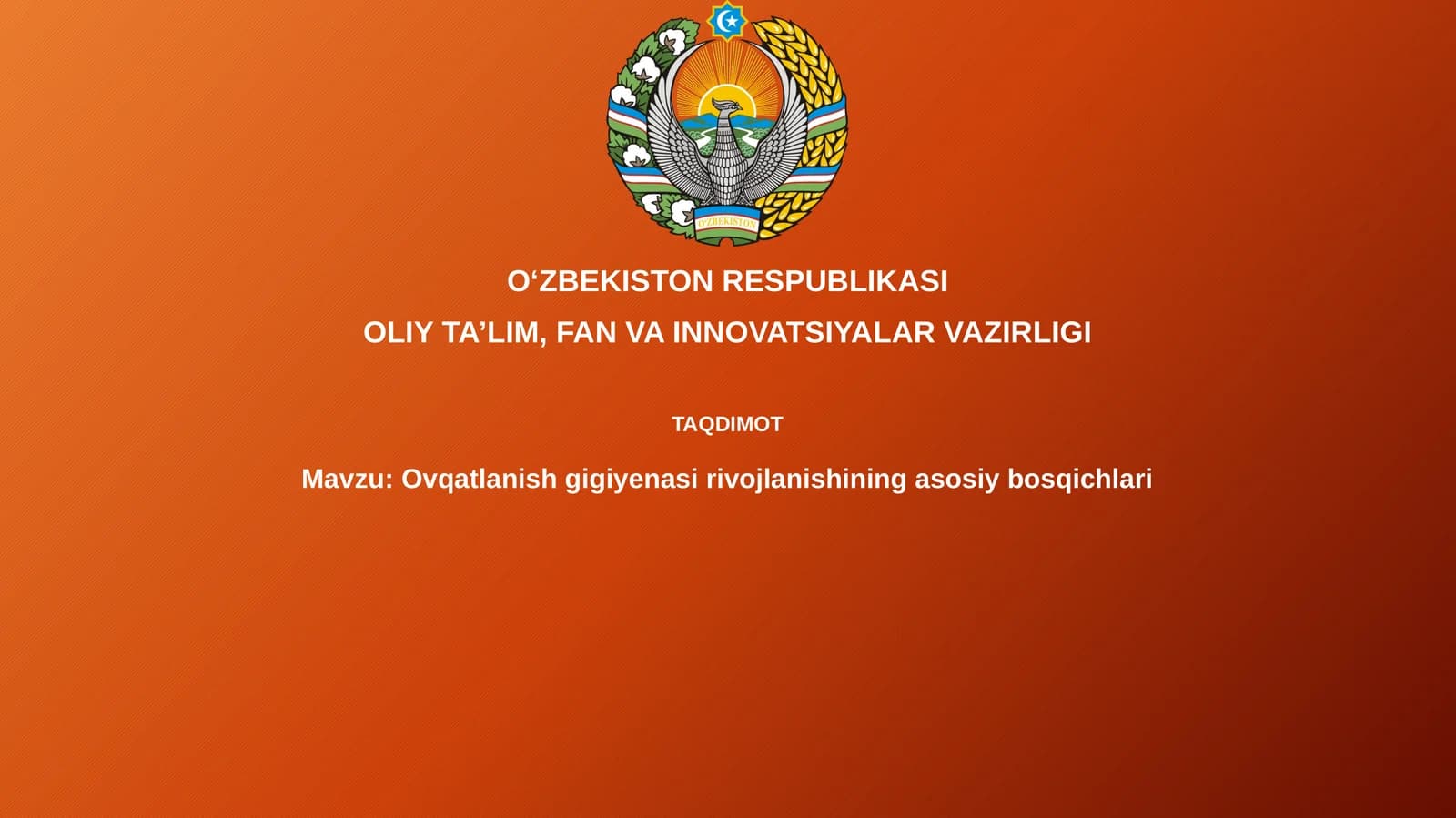 Oziq-ovqat gigiyenasi tarixiy rivojlanishi