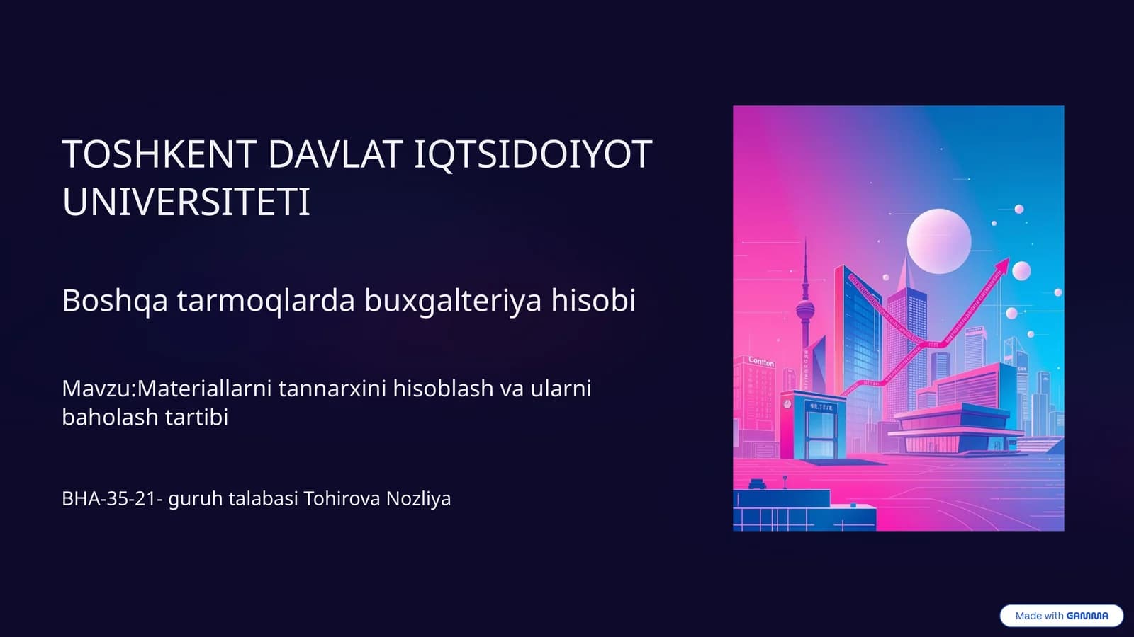 Materiallarni tannarxini hisoblash va ularni baholash tartibi