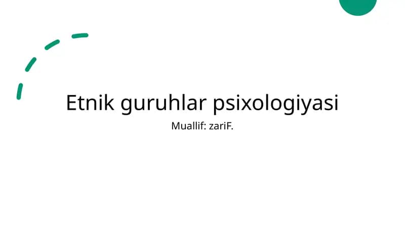Etnik guruhlar psixologiyasi