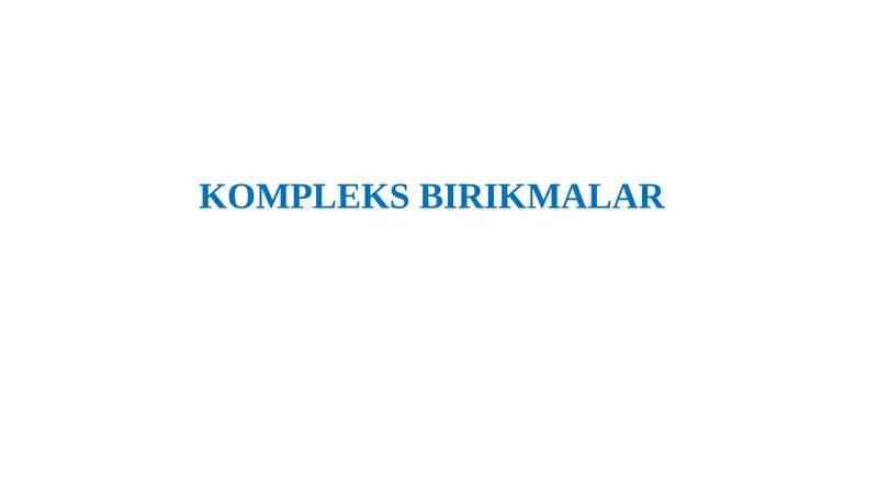 Kompleks birikmalar