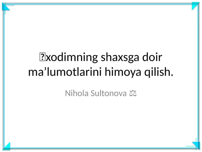 Shaxsiy ma'lumotlarni himoya qilish
