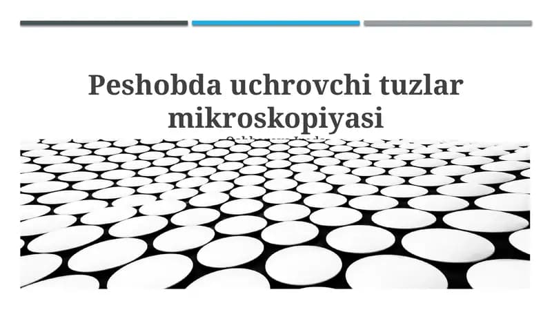 Peshobda uchrovchi tuzlar mikroskopiyasi