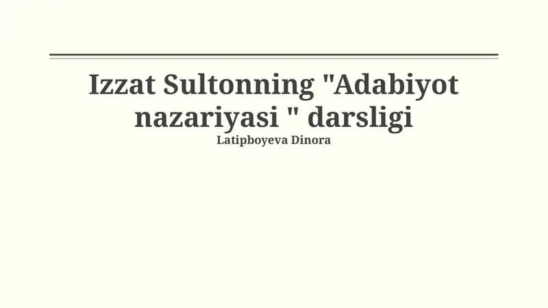 Adabiyot nazariyasi