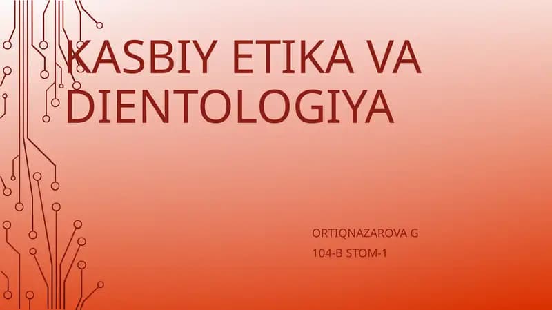 Kasbiy etikavadeontologiya