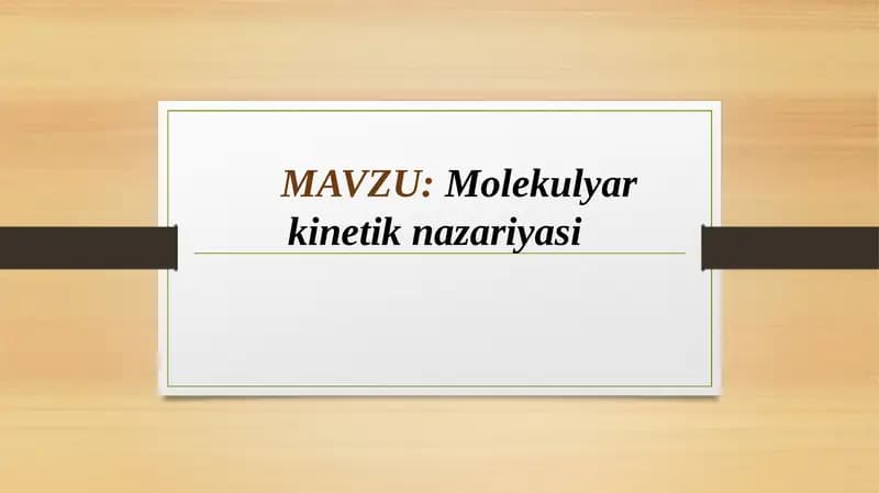Molekulyarkinetiknazariyasi
