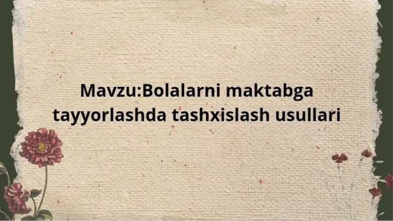 Bolalarni maktabga tayyorlash