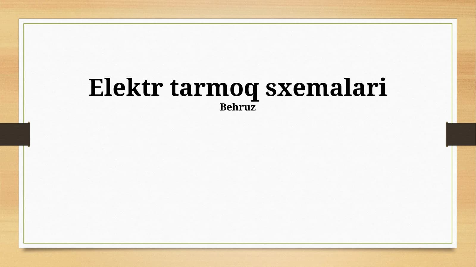 Elektr tarmoq sxemalari