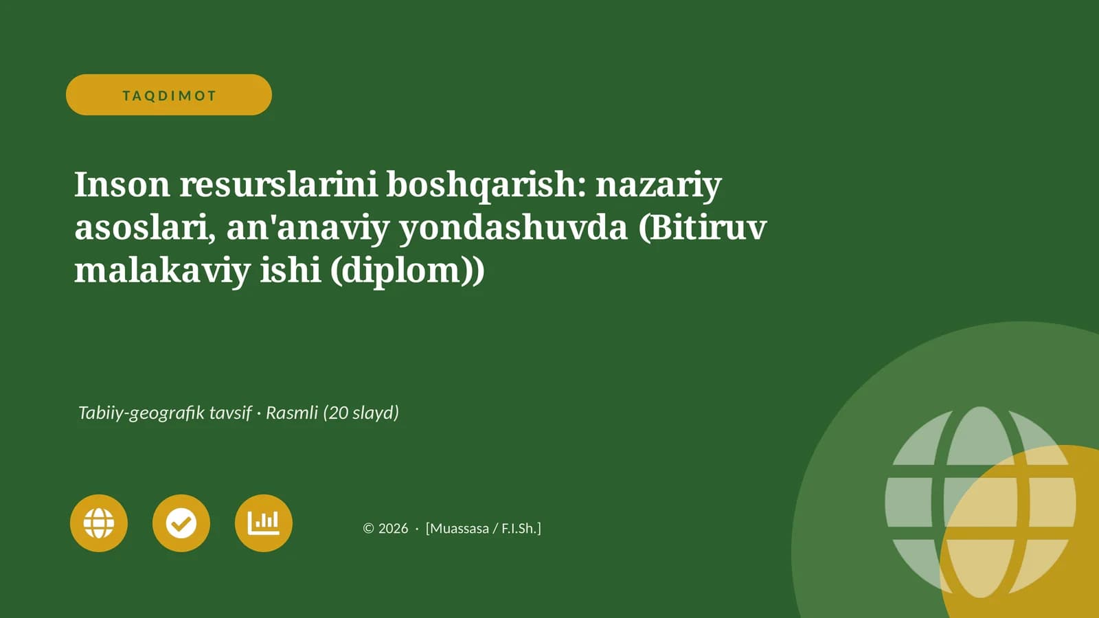 Inson resurslarini boshqarish: nazariy asoslari, an'anaviy yondashuvda (Bitiruv malakaviy ishi (diplom))