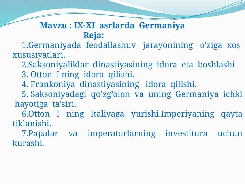 IX-XI asrlarda Germaniya