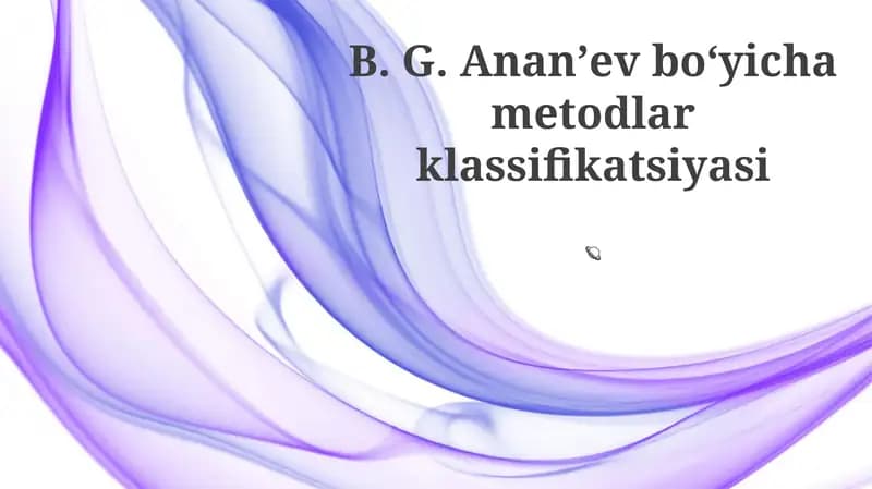 Ananʼev boʻyicha metodlar klassifikatsiyasi