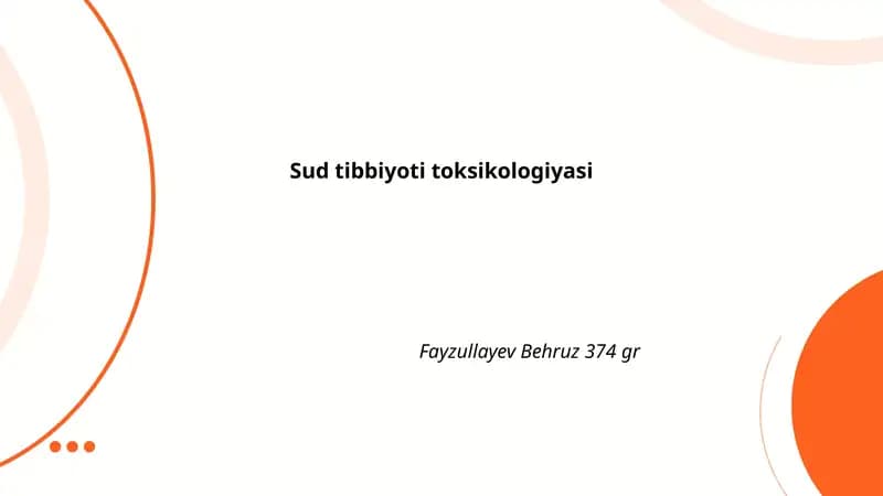 Kimyoviy moddalar toksikologiyasi