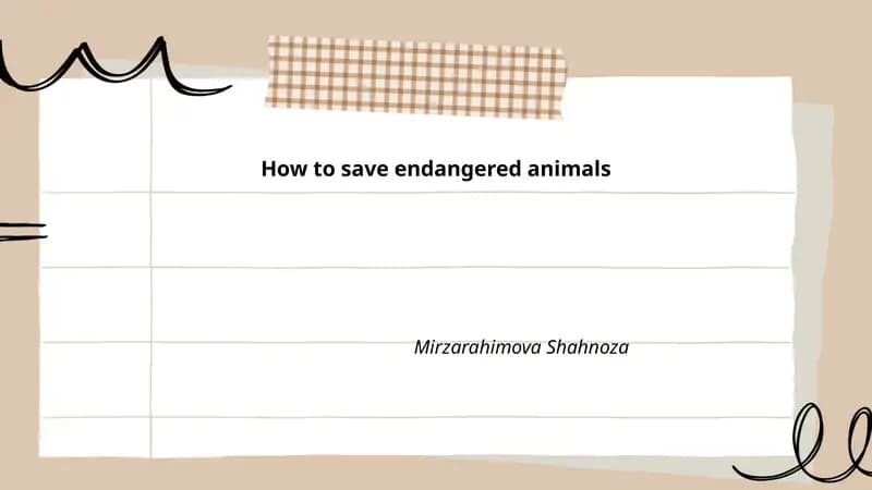 How to save endangered animals