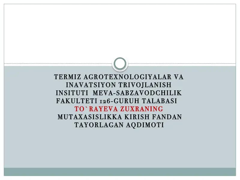Sharob tayyorlash texnologiyasi