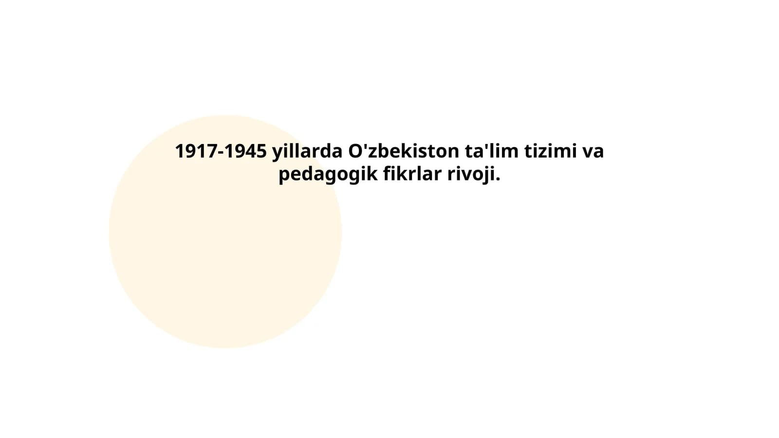 O'zbekiston ta'lim tizimi va pedagogik fikrlar rivoji