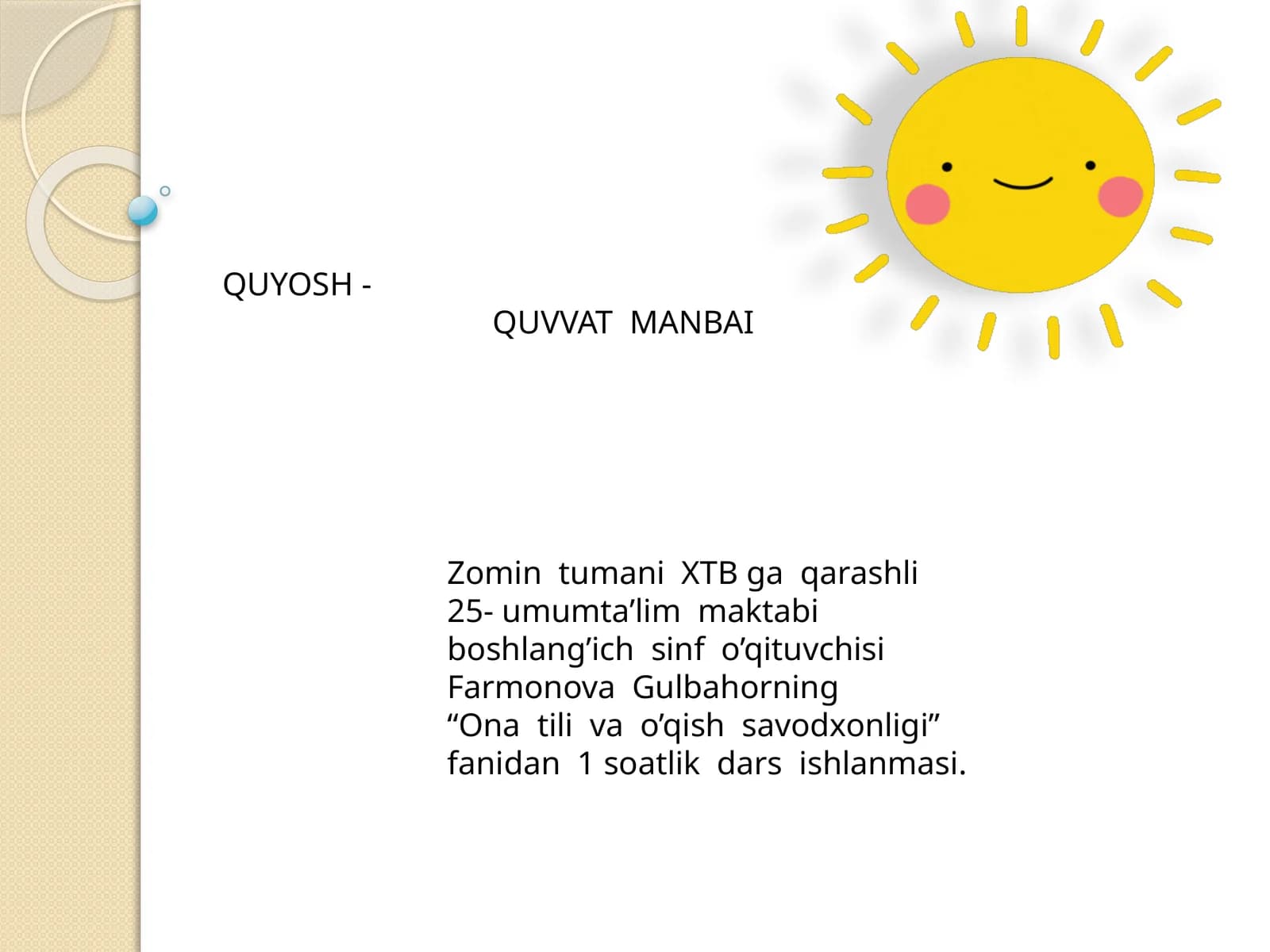 Quyosh - quvvat manbai