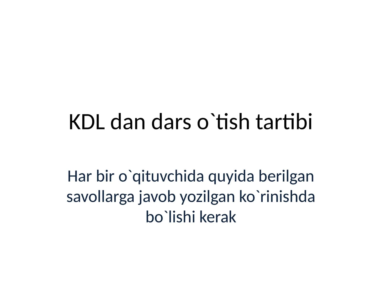KDLdandarso`tishtartibi