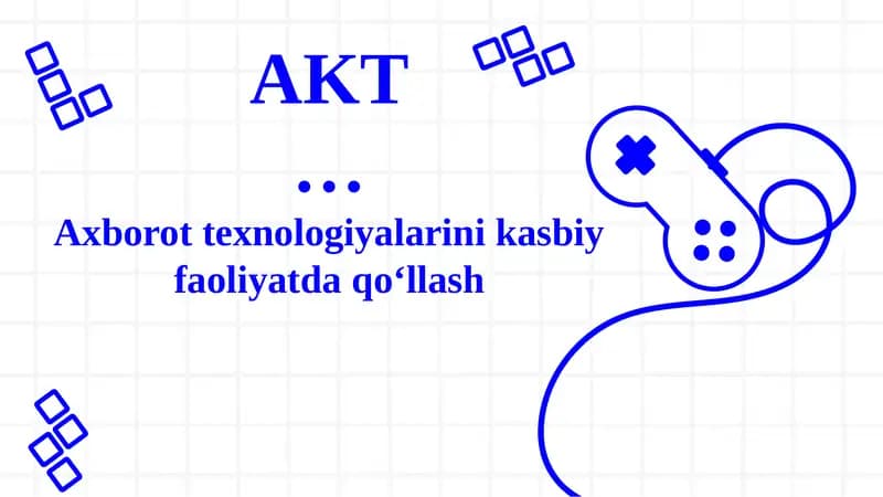Axborot texnologiyalarini kasbiy faoliyatda qo‘llash