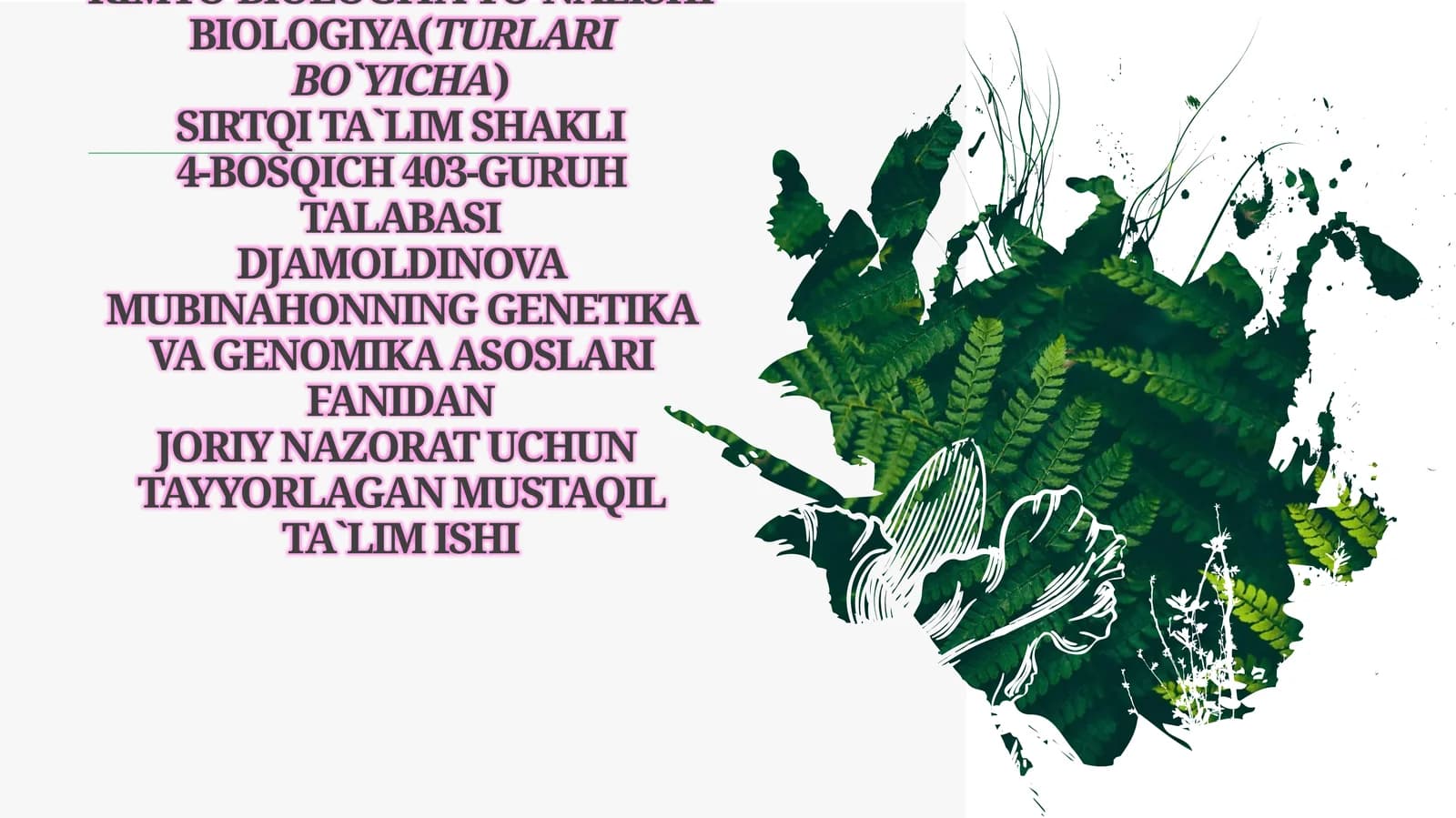 MIQDOR BELGILAR GENETIKASI