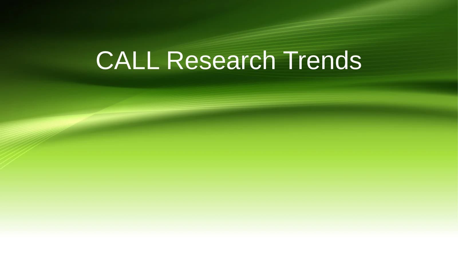 CALL Research Trends