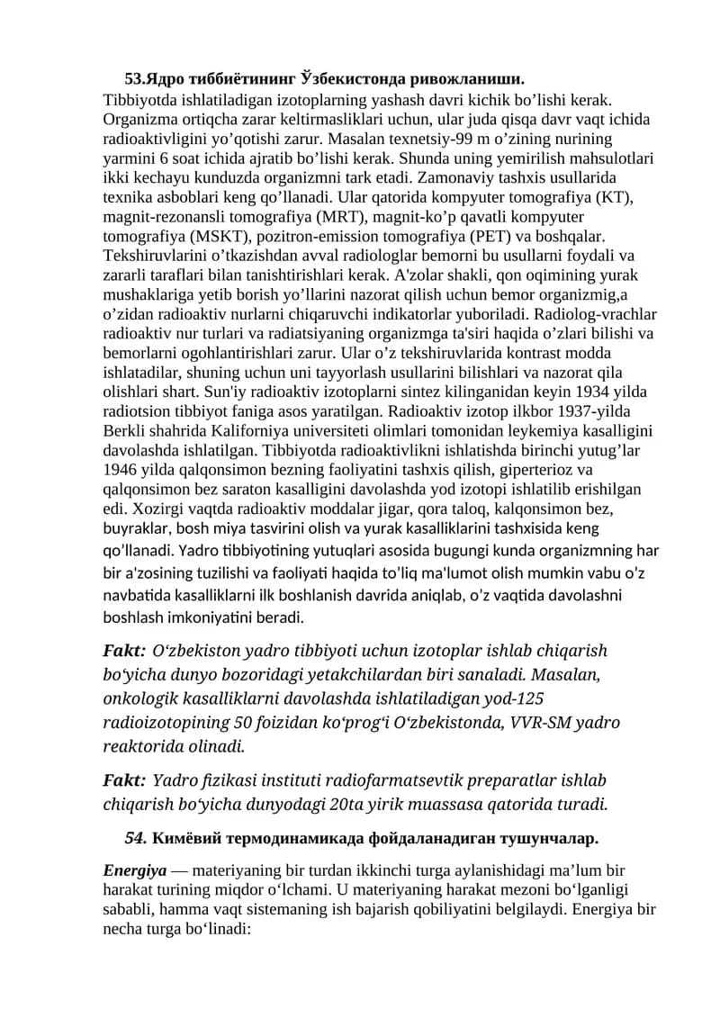 Tibbiyotda ishlatiladigan izotoplarning yashash davri