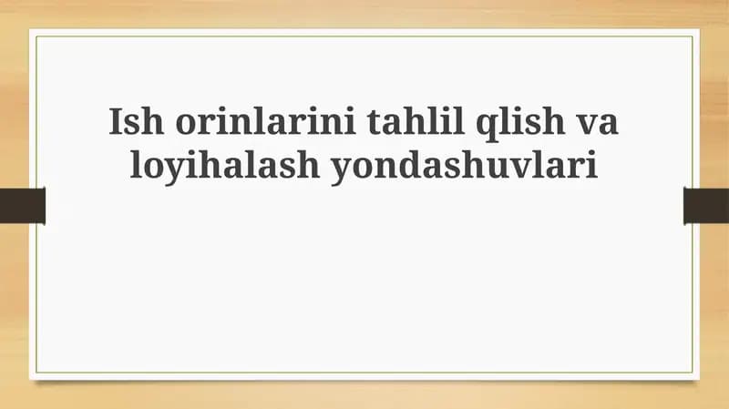 Ishorinlar initahlil qilish va loyihalash yondashuvlari