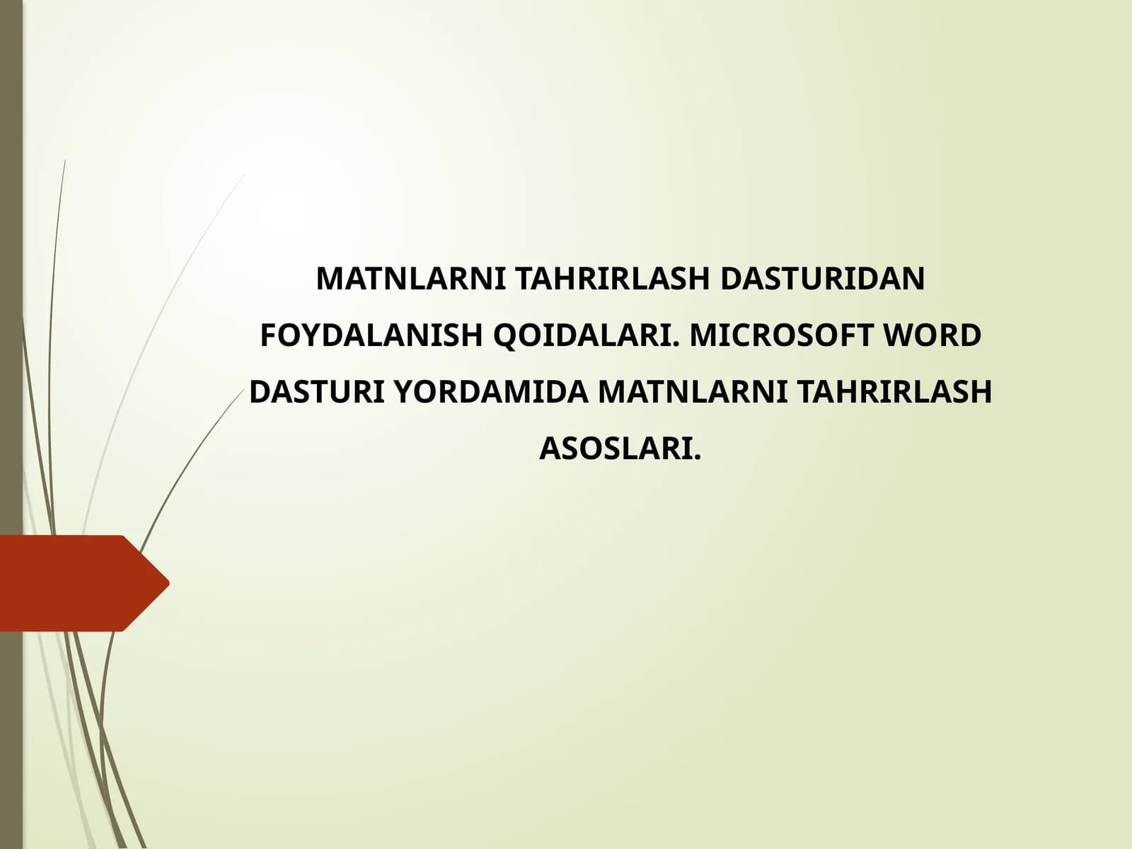 Matnlar tahrirlash dasturidan foydalanish qoidalari