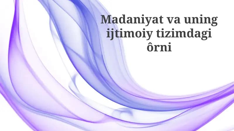 Madaniyat va Ijtimoiy Tizim