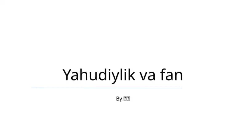 Yahudiylik va fan