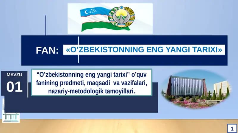 O’zbekistonning Eng yangi Tarixi