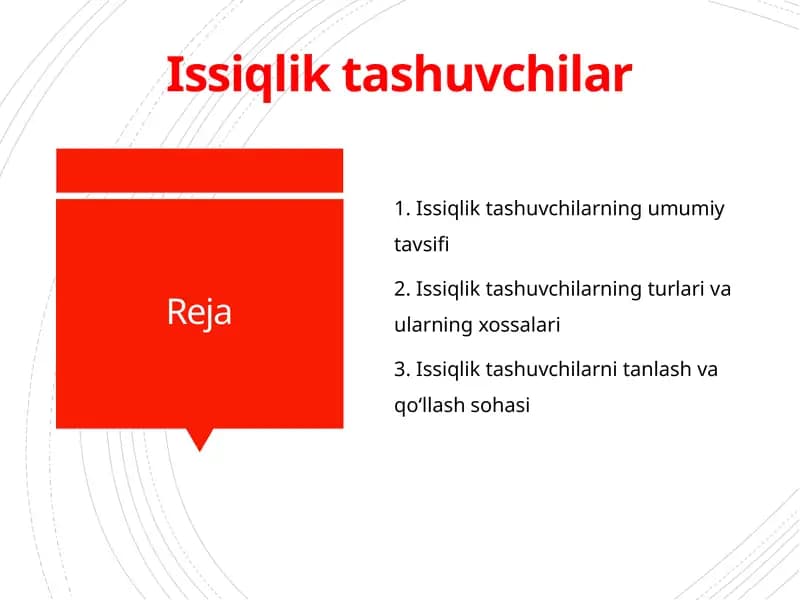 Issiqlik tashuvchilar