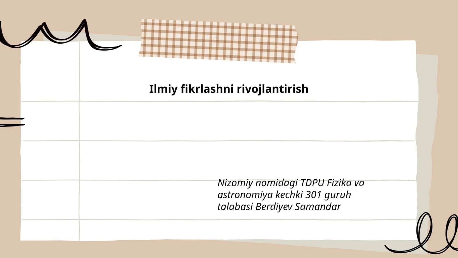 Ilmiy fikrlashni rivojlantirish