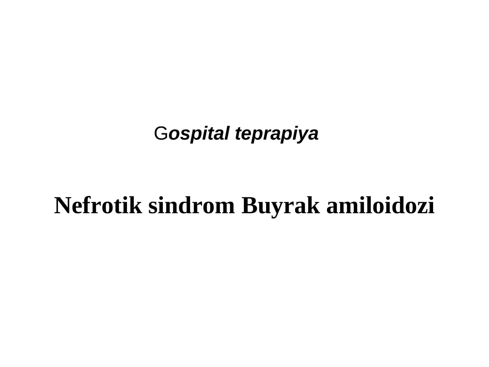 Nefrotik sindrom