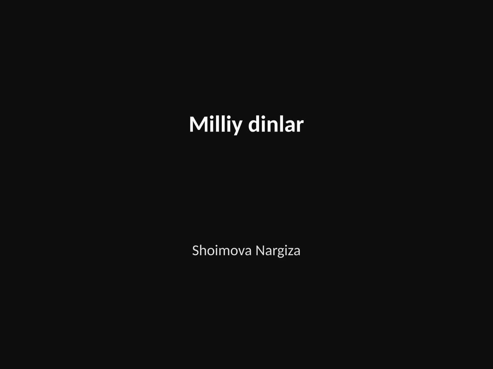 Milliy dinlar