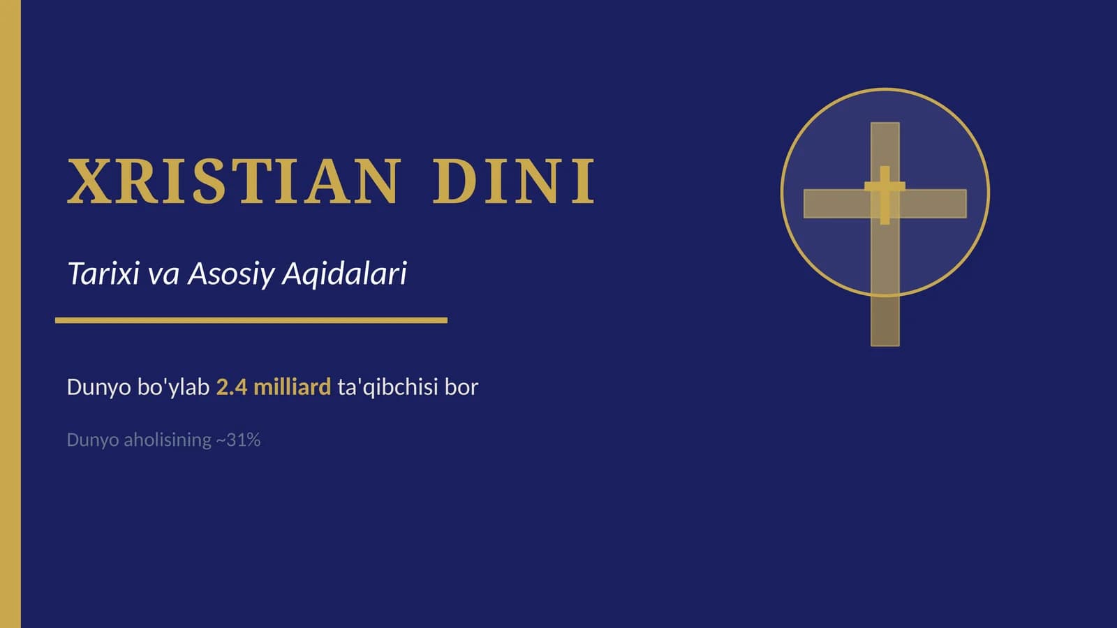 XRISTIAN DINI Tarixi va Asosiy Aqidalari