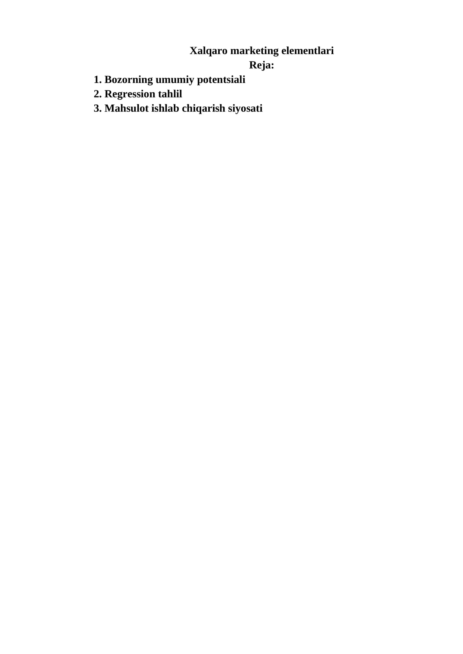 Xalqaro markеting elеmеntlari
