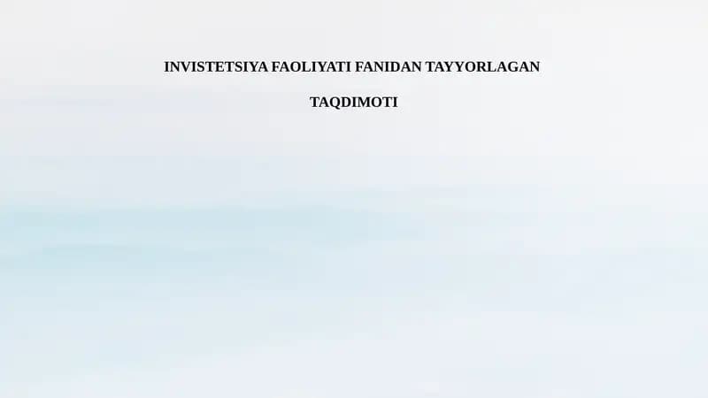 Ozarbayjon investitsiya siyosati