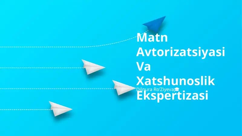 Matn Avtorizatsiyasi Va Xatshunoslik Ekspertizasi