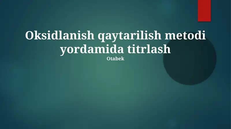 Iodometrik titrlash