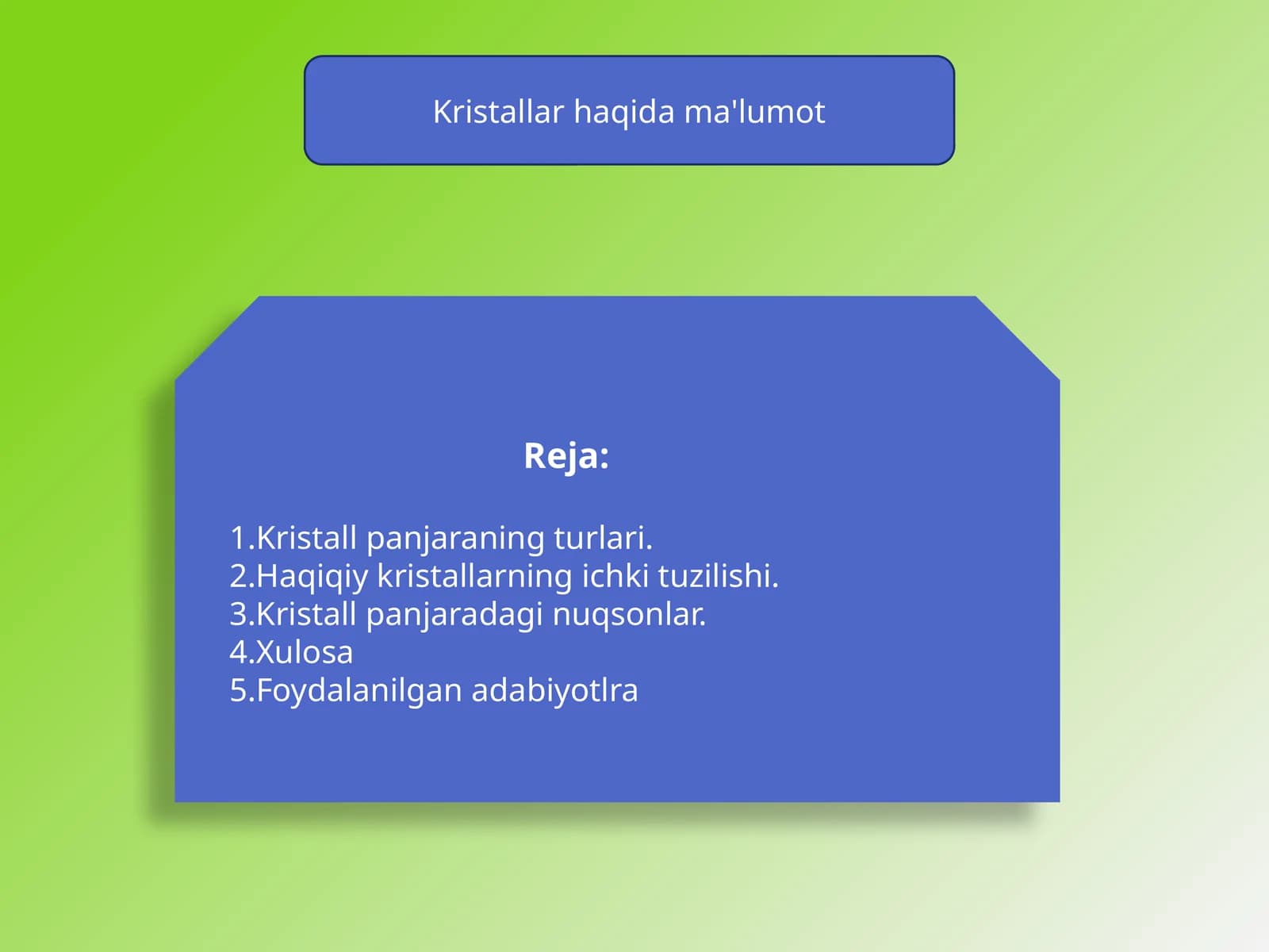 Kristallarhaqidama'lumot