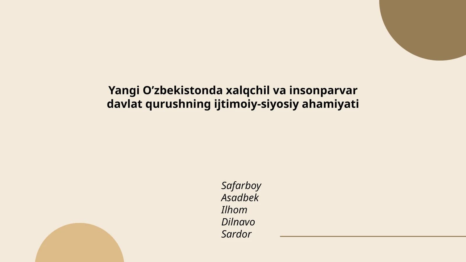 Yangi O’zbekistonda xalqchil va insonparvar davlat qurushning ijtimoiy-siyosiy ahamiyati