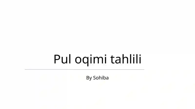 Pul oqimi tahlili