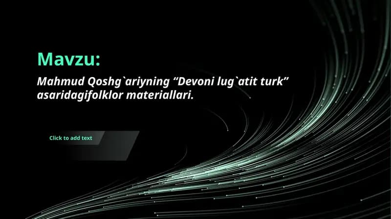 Mahmud Qoshg`ariyning “Devoni lug`atit turk” asaridagifolklor materiallari.