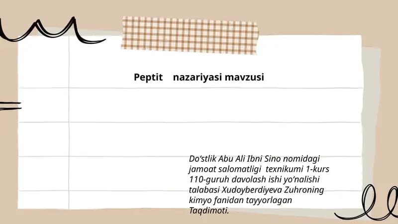 Peptit nazariyasi mavzusi