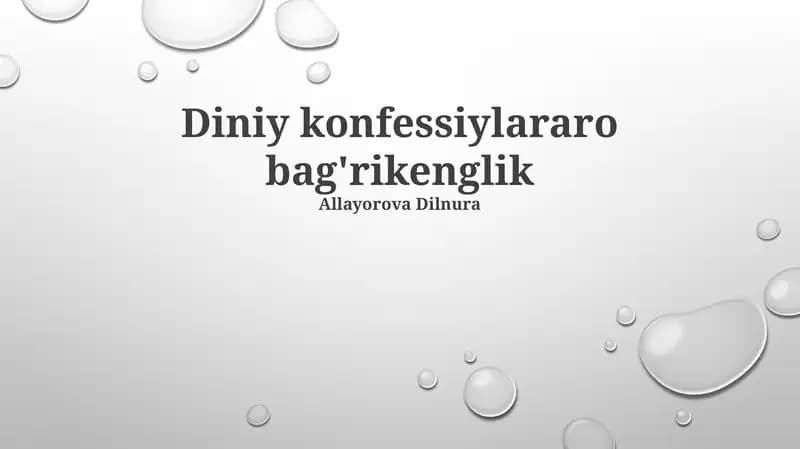 Diniy konfessiylararo bag'rikenglik