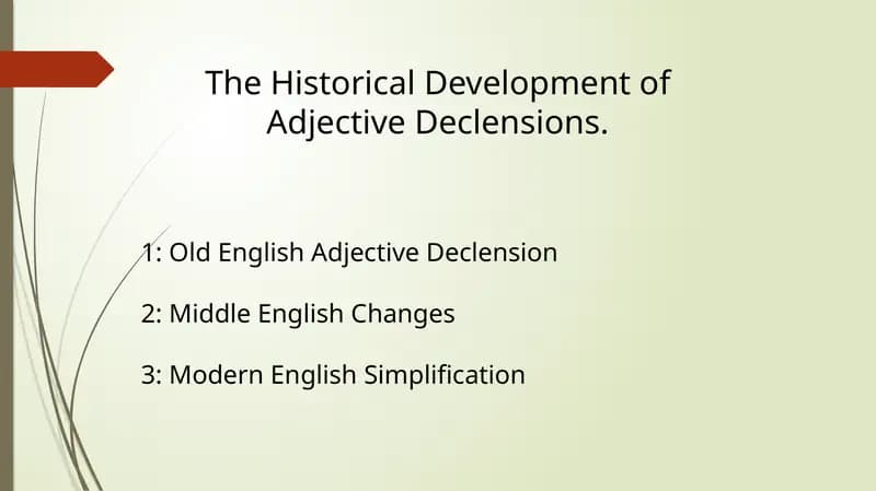 The Historical Development of Adjective Declensions