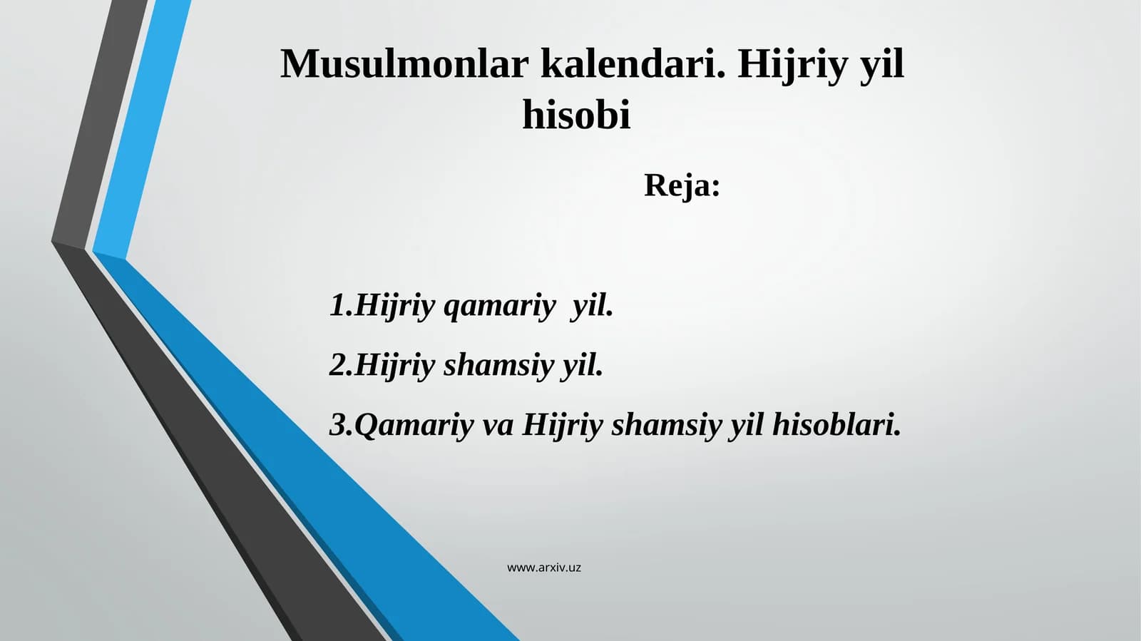 Musulmonlar kalendari. Hijriy yil hisobi