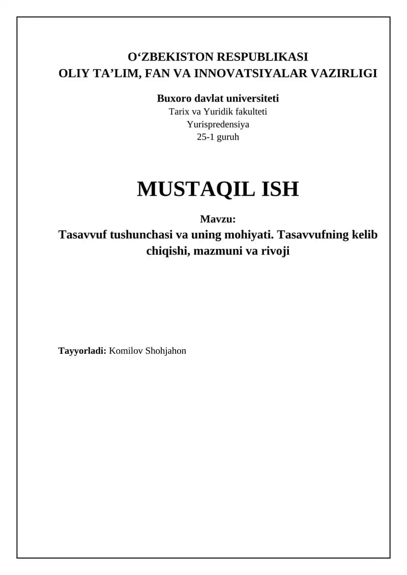 Sufizm: Ta'rif, Mohiyat va Kelib Chiqishi